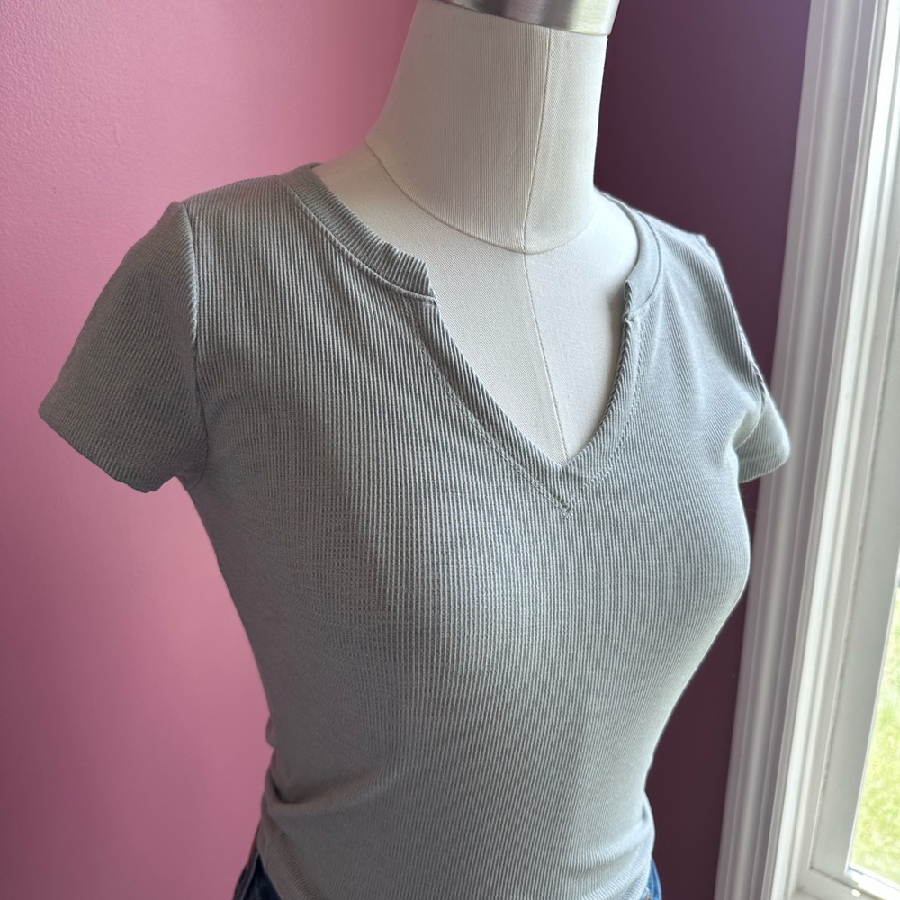 Hollister Gray Fitted Short Sleeve Tee